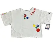 Champion x Hasbro Twister Board Game Cropped Tee Shirt Women's Size M Medium NWT