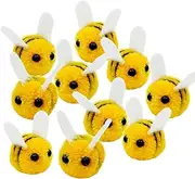 Suartus Mini Wool Felt Bee - 50Pcs Felt Bees for Crafts,Cute Bee Plush Crafts Honey Bee Pom for DIY Clothing Hat Gift Scrapbooking Jewelry Crafts Accessories Bee Themed Party Decoration