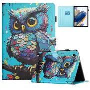 For Samsung Galaxy Tab A9 Case Pattern Printing Card Holder Pu Leather Cover