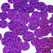 Sequins 18mm Top Hole Amethyst Purple Hologram Glitter Sparkle. Made in USA