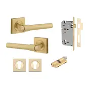 Iver Helsinki Door Lever on Square Rose Entrance Kit Key/Key