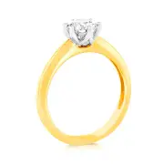 18ct 0.70 Carat Diamond Solitaire Ring with 6 Claw Knife Edge Setting, P