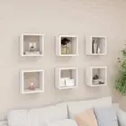 NNEVL Wall Cube Shelves 6 pcs High Gloss White 26x15x26 cm