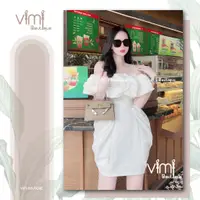 在飛比找蝦皮購物優惠-D0003l- Vimi Boutique 露肩連衣裙