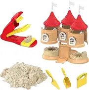 Play Sand, Sand Castle Building Kit, 3D Moldable Puzzle & Fun Toys with Brick Molds, Safe Building for Kids