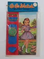 Vintage 1960's childs toy blue green Go Go Watch Be a Real Teenager NIP