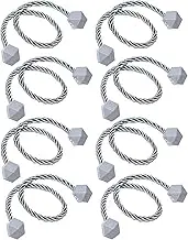 8 Packs Magnetic Curtain Tiebacks for Drapes, Decorative Drape Tie Backs Holdback Holder, Convenient Drape Tie Backs, Curtain Tie Backs Holdback Holder for Window Draperies, No Tools Required (Grey)