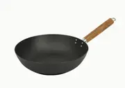 Davis & Waddell Carbon Steel Wok Pan 30cm Stir Fry Pan Traditional Flat Bottom Wok