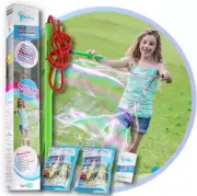 WOWMAZING Giant Bubble Wands Kit: (4-Piece Set) | Incl. Wand, Big Bubble And And