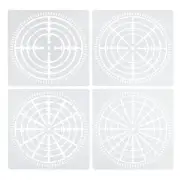 4 8 12 16 Segment Mandala Stencil, 4 Pack 6" Mandala Stencils Template, White