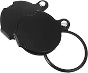 HOUDERCO 2pcs Mini Folding Magnifying Glasses Pocket Magnifier with Rotating Holder Protective Case for Small Prints Labels Cards Compact Portable Magnification Tool