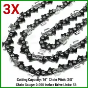 3X PRO CHAINSAW CHAINS 3/8LP 050 56DL Fit GMC Chainsaw ELC2000