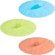 [Lurch] Mein Deckel Diamant Set of 3 Jade, Amber and Aquamarine - 3 Silicone Lids for Jars, BPA-Free, Dishwasher Safe, Reusable, Silicone