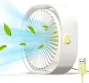 Mini Usb Desk Fan Cooling quiet portable White USB Powered ONLY (No Battery)