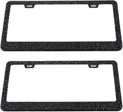 2pcs Personalised Cute Car License Number Plate Surround Frame Protect Black