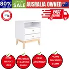 Bedside Table Storage Nightstand 2 Drawer - Anya White