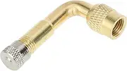 X AUTOHAUX Tire Valve Stem Air Inflation Adaptor Durable 90 Degree 50mm Long Tire Valve Extension Pure Copper Brass Tone