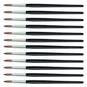 12x Jasart Pony/Goat Sz4 Round Painting Brush Watercolour/Gouache Natural Hair