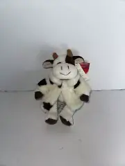 Vintage Russ Berrie Cow Plush Mooella With Tag Brown White 8" Stuffed Animal