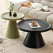 EKDJSN Coffee Table Set, Nesting Table with Edge Heightened Bevel, Solid and Stable Base Design, Sturdy and Easy Assembly, for Living Room Bedroom Balcony Yard(Black Green)