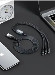 Phone Cable Remax 3 in1 Lightning Micro USB Type-C Fast Charge Cable White