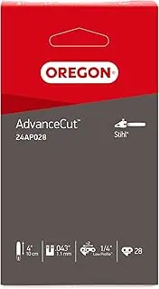 [Oregon] 24AP Chainsaw Chain Guide 10cm 1/4" Low Profile Pitch 1.1mm Thickness & 28 Drive Links Low Rebound Half Round Nuts Compatible with Stihl GTA26