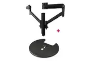Atdec AWMS-2-D40 Dual 690mm Dynamic Monitor Arms + 400mm Post / 8kg (17.6lb) Flat and Curved Screens + Grommet Clamp Desk Fixing, Black