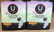 (2) U By Kotex Security Maxi Pads Gentle On Skin Overnight Wings (28 pads total)