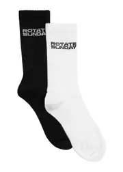 Rotate Sunday Logo Cotton-blend Socks - set of two - Black And White M/L (UK 14 / L)