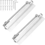 2Pcs Stainless Steel Automatic Door Closer - Versatile Easy to Install Door Self Closing Hinge with 4 Adjustable Catch Speed for Home and Commercial Use (Silver)