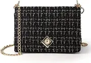 [Blisfulady] Crossbody Bags for Women Leather Designer Trendy Shoulder Bag with Chain Strap Clutch Satchel Ladies Evening Bag