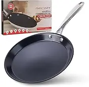 AVACRAFT 10 inch (9.4”) Nonstick Ceramic Coating Stainless Steel Crepe Pan, Tawa, Dosa Tortilla Pan, Compatible with All Stovetops, PFOA, PTFE Toxin Free
