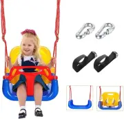 Kids Swing Set, 3 in 1 Baby Swing with Long Rope and Hook, Detachable Toddler...