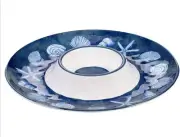 Certified International Oceanic Heavy Weight Melamine Chip and Dip, 14.5-inch