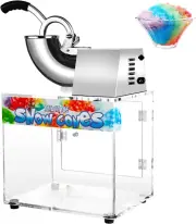 200W Electric Snow Cone Machine 180kgs/h Stainless Steel Shaved Ice Machine AU