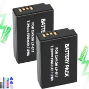 2x For Canon LP-E17 1500mah Battery EOS 77D M3 M5 800D 750D 760D T6i T6s