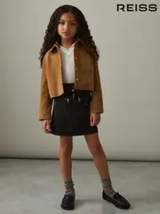 Reiss Black Poppie 4-9 yrs Piqué Zip-Detail Mini Skirt (AP4605) | $110
