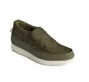 Sperry Mens Moc-Sider Slip On Shoe Nylon Suede Quilted Olive Size 10.5 M NEW