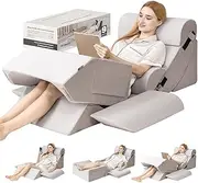9PCS Orthopedic Bed Wedge Pillow Set for Post-Surgery Recovery, Body Positioners for Back and Leg Pain Relief, Adjustable Memory Foam Comfort for Sitting in Bed, Ideal for Adult Acid Reflux & GERD