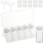 AIHSUMC 5 Pcs Liquid Medicine Travel Container, Scale Glass Liquid Medicine Bottles Travel Size Liquid Medicine Dispenser with Leak-proof Plug Single Dose Medicine Bottles Containers (Clear, 10ml)