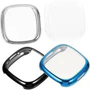 SEWACC 4Pcs TPU Watch Case for Sense Scratch Protective Cover Full Body Screen Protector Transparent Compatible Convenient