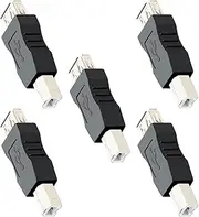tunghey 5Pack USB A to B Adapter USB 2.0 A Female to USB B Male Printer Converter Connector Plug for Printer/Scanner Extender Connection