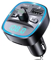 Bluetooth V5.0 FM Transmitter for Car, Type-C PD 20W Quick Charging Bluetooth...