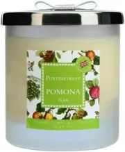 Portmeirion England 2 Wick Candle Glass w/ Bow Top Lid 60 hr Burn - Pomona Pear