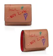 NWT AUTHENTIC CHRISTIAN LOUBOUTIN - Tri-fold Mini Wallet Loubigaga pink
