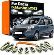 11Pcs LED Interior Light Kit, For Dacia Dokker 2013-2017 2018 2019 2020 2021 2022 2023 Dome Map Trunk Lamp Car Accessories