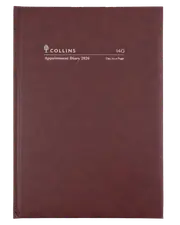 2026 Diary Collins Appointment A4 Day to Page Burgundy Early Ed. 140.P78