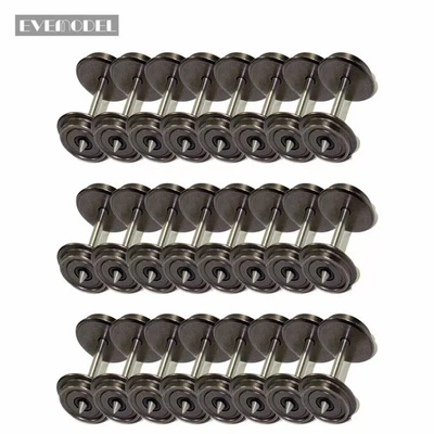 24 PCS 36'' Metal Wheels for Model Train 1:87 HO Scale DC Wheel Set New