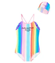 [Jellymallow] Jellymallow Rainbow swimsuit and cap set Y 10/11 multicoloured