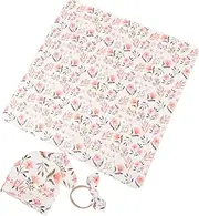 Kisangel 1Set Newborn with Cute Hat and Headband for Photography Receiving Blanket for Wrapping Nursing and Commemorative Photos